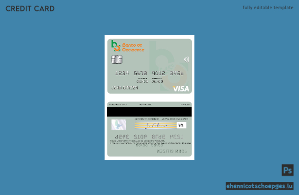Mustervorschau der Honduras Banco de Occidente Visa-Karte